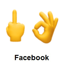 Middle Finger and OK Hand on Facebook