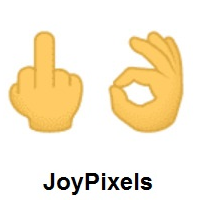Middle Finger and OK Hand on JoyPixels