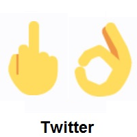 Middle Finger and OK Hand on Twitter Twemoji