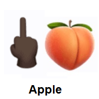 Middle Finger: Dark Skin Tone and Peach on Apple iOS