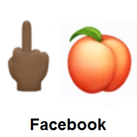 Middle Finger: Dark Skin Tone and Peach on Facebook