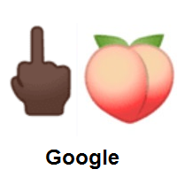 Middle Finger: Dark Skin Tone and Peach on Google Android