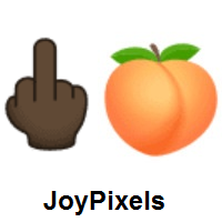 Middle Finger: Dark Skin Tone and Peach on JoyPixels
