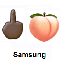 Middle Finger: Dark Skin Tone and Peach on Samsung