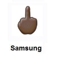 Middle Finger: Dark Skin Tone on Samsung