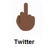 Middle Finger: Dark Skin Tone on Twitter Twemoji