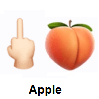 Middle Finger: Light Skin Tone and Peach on Apple iOS