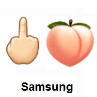 Middle Finger: Light Skin Tone and Peach on Samsung