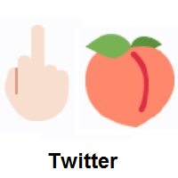 Middle Finger: Light Skin Tone and Peach on Twitter Twemoji