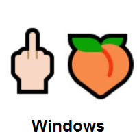 Middle Finger: Light Skin Tone and Peach on Microsoft Windows