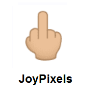 Middle Finger: Medium-Light Skin Tone on JoyPixels