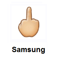 Middle Finger: Medium-Light Skin Tone on Samsung
