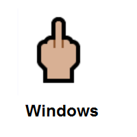 Middle Finger: Medium-Light Skin Tone on Microsoft Windows