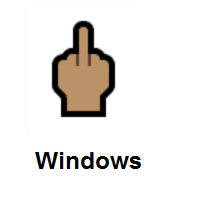Middle Finger: Medium Skin Tone on Microsoft Windows