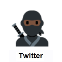 Ninja: Dark Skin Tone on Twitter Twemoji