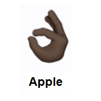 OK Hand: Dark Skin Tone on Apple iOS