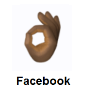 OK Hand: Dark Skin Tone on Facebook