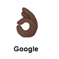 OK Hand: Dark Skin Tone on Google Android