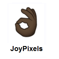 OK Hand: Dark Skin Tone on JoyPixels