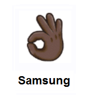 OK Hand: Dark Skin Tone on Samsung