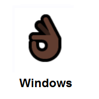 OK Hand: Dark Skin Tone on Microsoft Windows