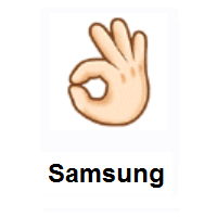 OK Hand: Light Skin Tone on Samsung