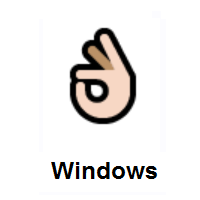 OK Hand: Light Skin Tone on Microsoft Windows