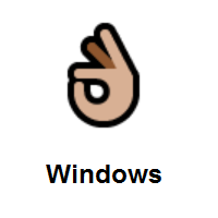 OK Hand: Medium-Light Skin Tone on Microsoft Windows