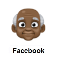 Old Man: Dark Skin Tone on Facebook