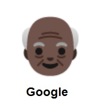 Old Man: Dark Skin Tone on Google Android