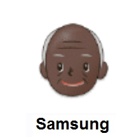 Old Man: Dark Skin Tone on Samsung