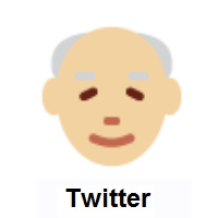 Old Man: Medium-Light Skin Tone on Twitter Twemoji