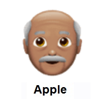 Old Man: Medium Skin Tone on Apple iOS