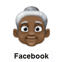 Old Woman: Dark Skin Tone on Facebook