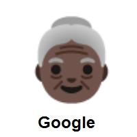Old Woman: Dark Skin Tone on Google Android