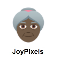 Old Woman: Dark Skin Tone on JoyPixels