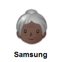 Old Woman: Dark Skin Tone on Samsung