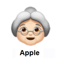 Old Woman: Light Skin Tone on Apple iOS