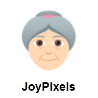 Old Woman: Light Skin Tone on JoyPixels