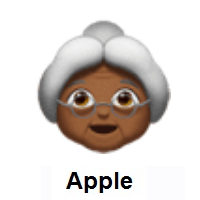Old Woman: Medium-Dark Skin Tone on Apple iOS