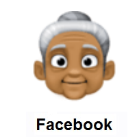 Old Woman: Medium-Dark Skin Tone on Facebook