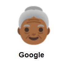 Old Woman: Medium-Dark Skin Tone on Google Android