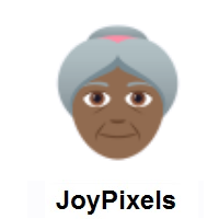 Old Woman: Medium-Dark Skin Tone on JoyPixels