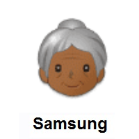 Old Woman: Medium-Dark Skin Tone on Samsung
