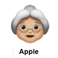 Old Woman: Medium-Light Skin Tone on Apple iOS