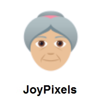 Old Woman: Medium-Light Skin Tone on JoyPixels
