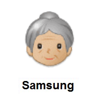 Old Woman: Medium-Light Skin Tone on Samsung
