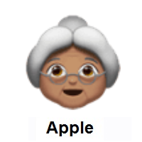 Old Woman: Medium Skin Tone on Apple iOS
