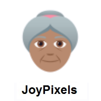 Old Woman: Medium Skin Tone on JoyPixels