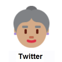 Old Woman: Medium Skin Tone on Twitter Twemoji